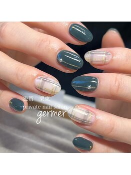 ジェルメ(germer)/モスグリーンとチェックで♪