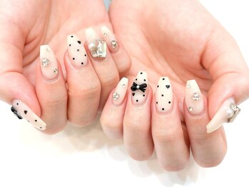 ネイルコレクション ピンク(Nail Collection Pink)/ジェルつけ放題☆ドット：リボン