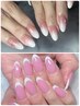 フレンチネイルorグラデーションネイル＋ベースカラー　¥8,600