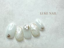 ルークネイル(LUKE NAIL)/ホワイトニュアンスマーブル　夏
