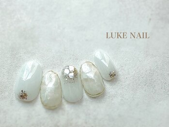 ルークネイル(LUKE NAIL)/ホワイトニュアンスマーブル　夏