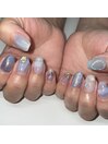 #transparent blue nail