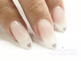 ワンカラーハートネイル