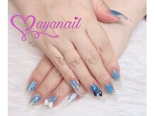 アヤネイル(ayanail)の雰囲気（大人気！クリアガラスネイル^_^リボンパーツもつけてポイントに）