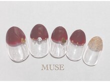 ミューズ MUSE 四街道大日店/フレンチ/ラメ/ワインレッド
