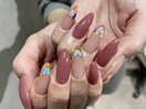 ホロ×サーモンピンクネイル
