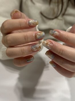 シアン(cyaan)/奥行きニュアンスネイル