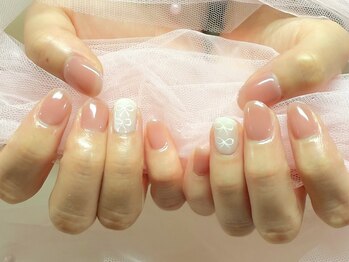 ネイルサロンブリス(nail salon Bliss)/☆リボンのワンホンネイル☆