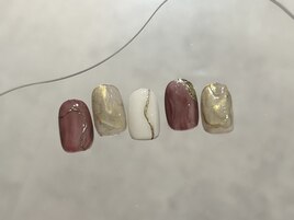 ボルドー×上品ニュアンス