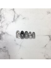 ワンカラージェルネイルショップ イオン新潟東店/黒リボン