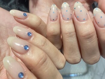 シェルネイル(SHELL NAIL)/水色ドット/staff:hirahara