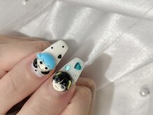 ヒールネイル(heal nail)/blue×white×推しパーツ～