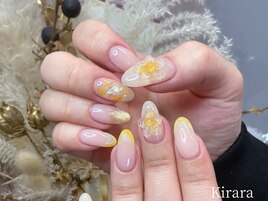 春/イエローぷっくりフラワー