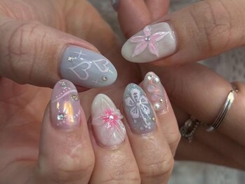 シェリーラメール 渋谷(cherielamer)/ハイビスカスネイル