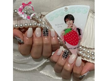 マシェリローズ(Macherie Rose)/黒チェックネイル☆
