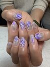 オーロラ紫陽花ネイル
