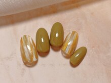 ルームヘアネイル 曙橋店(Room hair nail)/グリーン×マスタードニュアンス