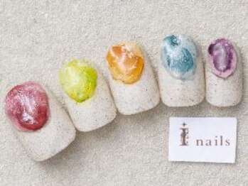 アイネイルズ 三宮店(I nails)/カラフルインクぷっくり¥8500