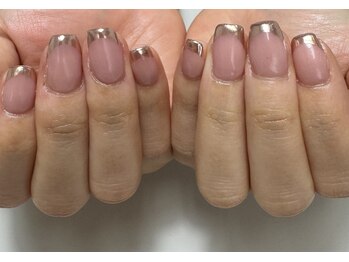ハナンネイル(HANAN nail)/ミラーフレンチネイル
