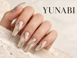 ベージュ大理石ロングネイル