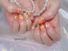 アルスネイル(Ars nail)/オレンジマーメイドネイル