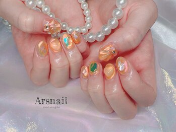 アルスネイル(Ars nail)/オレンジマーメイドネイル