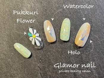 グラマーネイル(Glamor nail)/フラワー×ホロネイル