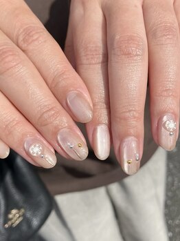 ゼロ アトリエ(ZERO Atelier)/大人冬ネイル * 上品シンプル