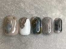 カラネイル 南森町店(calla nail)/ベージュ×インクアート