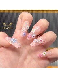 3D Flowers Design Nails