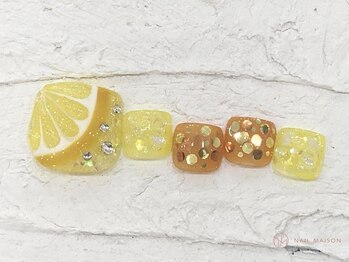 ネイルメゾン 池袋店(NAIL MAISON)/うるうるレモンホロ¥11000