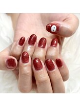 マイオティック ネイル(miotic nail)/赤ラメワンカラー