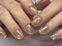 フィロンネイル 本町店(filonnail)/持込90分：ゴールドニュアンス