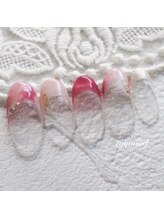 たゆ ネイル(たゆnail)/赤ニュアンスフレンチネイル
