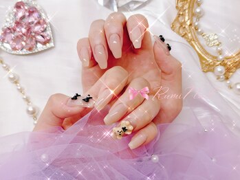 ワンホンネイル 新宿(Rumi Nail)/ワンカラー/クマちゃん/ベージュ