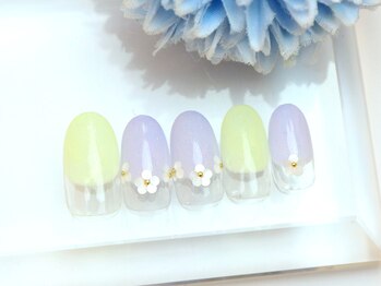 ツメトトノウ/春のパステルフラワーネイル♪