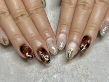 レアレアネイル(Lealeanail)/【パラジェル】べっこうネイル