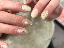 クリスマスネイル/シルバー/ラメ/フィルインオフ