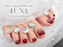 ボルドー秋フットネイル