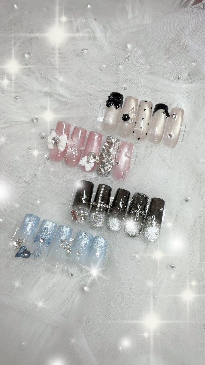 【NEW】10本アート定額ネイル(オフ込)☆￥11000〜（パーツ込）