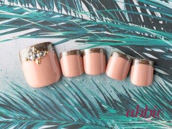 ネイルサロン アビー 宮益坂店(abbie)/ブラウンラメフレンチ◇¥13431