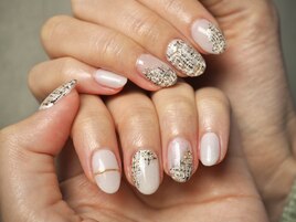 ツイード　ホワイトネイル