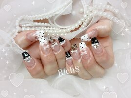 モノトーンチェックドットネイル