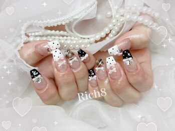 モノトーンチェックドットネイル