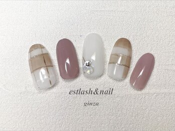 エストラッシュアンドネイル 銀座店(est lash&nail)/チェックネイル