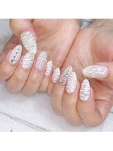 リグネイルスタジオ(Lig nail studio)/ホワイトゼブラネイル