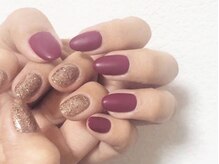 ネイルマジック 仙台一番町店(NAIL MAJIC)/シンプルマット×艶ラメ☆オ-ダ-
