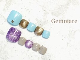 人気赤ニュアンスフットネイル