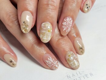 ネイルフロンティア 吉祥寺(NAIL FRONTIER)/ツイード×手描き結晶11980円