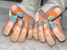 ブルーオレンジ☆ニュアンスnail